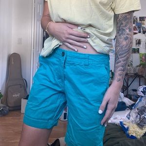 blue shorts